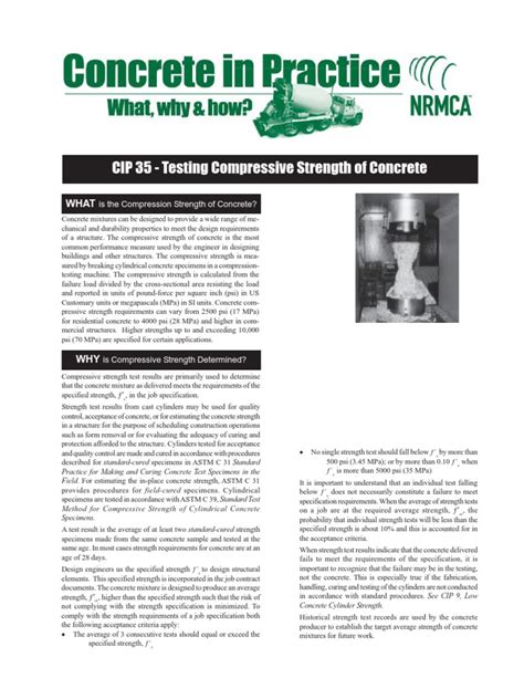 cip 35-testing compressive strength of concrete|CIP 35 .